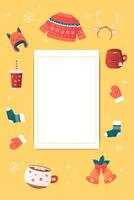 letter to santa, new year, winter. template, mockup , Vector