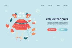 web banner, concept for lending, website, winter, warm drinks. vector