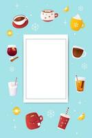 letter to santa, new year, winter. template, mockup , Vector