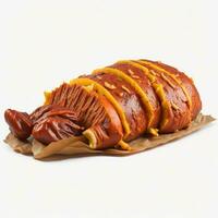Lechon, A Delicious Roast on a White Background, AI Generated photo