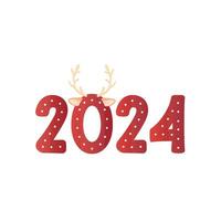 numbers 2024 new year. Vector illustration of lettering inscription