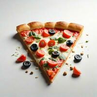 Pizza on White Background, AI Generated photo