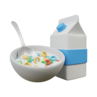 Milk Bowl 3D Icon download in PNG,, AI Generative png