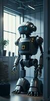 Indoor Anthropomorphic Robot, AI Generated photo