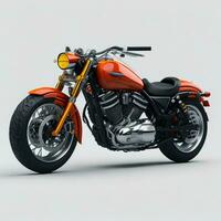 Motorcycle on White Background, AI Generated photo