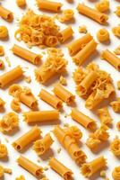 Pasta on White Background, AI Generated photo