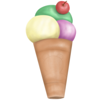 ghiaccio crema cono con ciliegia png