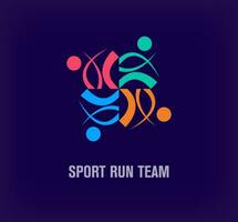 Modern sport run team design. Unique design color transitions. Running people template. vector. vector