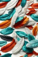 Hat Feather, Elegance and Style on a White Background, AI Generated photo