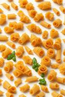 Pasta on White Background, AI Generated photo