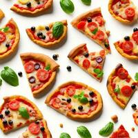 Pizza on White Background, AI Generated photo