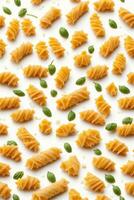 Pasta on White Background, AI Generated photo