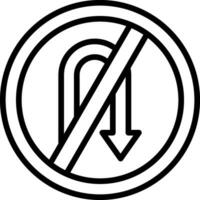 No Turn Vector Icon Design