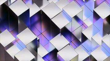 Cyberpunk colored Geometric Patterns in Cubo-Futurism Style. Looped animation. video