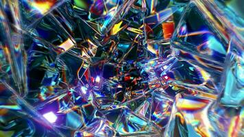 Flying through abstract crystal tunnel. Looped animation. video