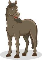 Cartoon Illustration of a Horse Farm Animal Mascot Character vector