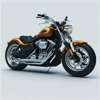 Motorcycle on White Background, AI Generated photo