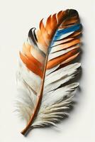 Hat Feather, Elegance and Style on a White Background, AI Generated photo