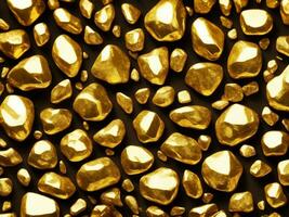 A shine gold stones, Generative AI Illustration. photo