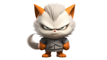 a cartoon cat with an angry expression ai generative png