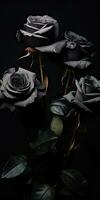 Spellbinding closeup portrait of roses, eternal melancholy, AI Generated photo