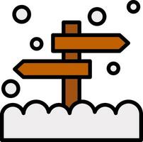 Snow-dusted signpost Vector Icon Design