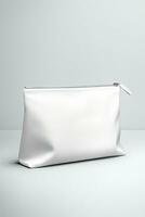 Packaging Bag Mockup White with shades white background, AI Generated photo