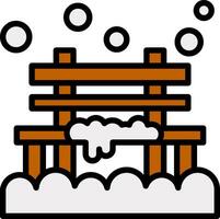 Snow-covered bench Vector Icon Design