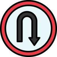 U Turn Vector Icon Design