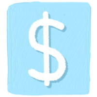 el dólar firmar o genérico moneda firmar es en el azul cuadrado. png