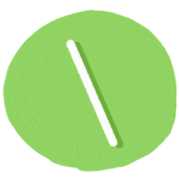 le barre oblique inverse signe est dans le vert cercle. png