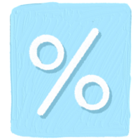 The percentage sign is in the blue square. png