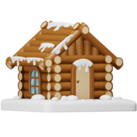 Snow house 3d rendering isometric icon. png