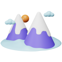 Mountain 3d rendering isometric icon. png