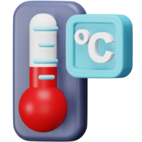 temperatura 3d representación isométrica icono. png