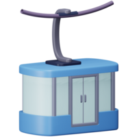 Cable car 3d rendering isometric icon. png