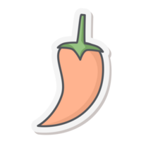 Orange Cayenne Pepper Healthy Vegetable Vegetarian Ingredients Sticker Bullet Journal png