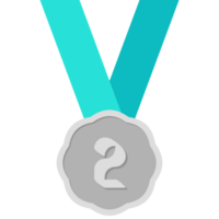 secondo posto argento medaglia verde nastro di base forma png
