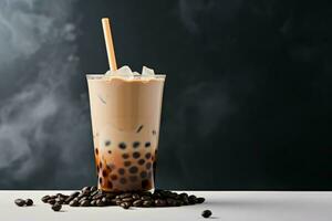 Bubble tea tapioca fresh. Generate Ai photo