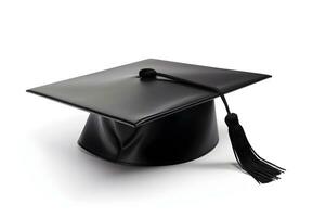A graduation cap with a tassel isolated on white photo