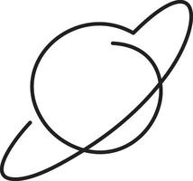 vector one line saturn. cosmos system. outer space concept vector illustration on white background.