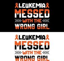 Leukemia messed with the wrong family. Leukemia T-shirt design. vector