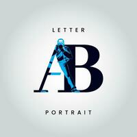 ab letra fotografía vector