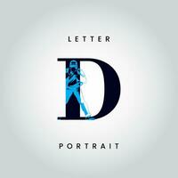 D letter design vector