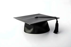 A graduation cap with a tassel isolated on white photo