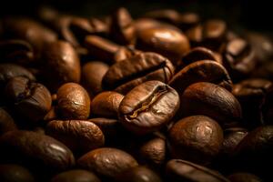 Coffee beans on a dark background photo
