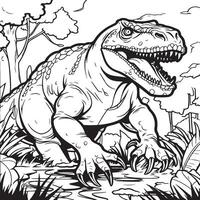 coloring page for dinosaure vector