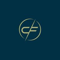 C F letter logo minimal icon in circle vector