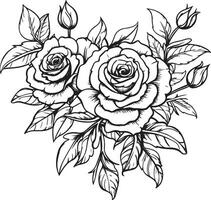 flowers coloring page vector