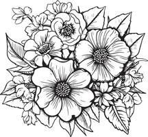 flowers coloring page vector